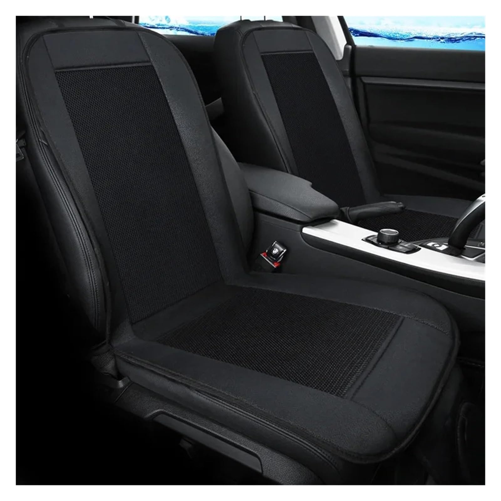 Copri Sedili Auto Cuscino Per Sedile Auto Estivo 3D Con 8 Ventole A Ventilazione Rapida Cuscinetto Refrigerato Set Coprisedili(1pc black 12V)