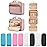 Travel Hanging Toiletry Bag for Women and Men, with 8 Leak Proofing Silicone Bottle Covers, Waterproof Makeup Accessories, Cosmetic Essentials, Cruise Ship Toiletries Bag with Jewelry Organizer, Pink