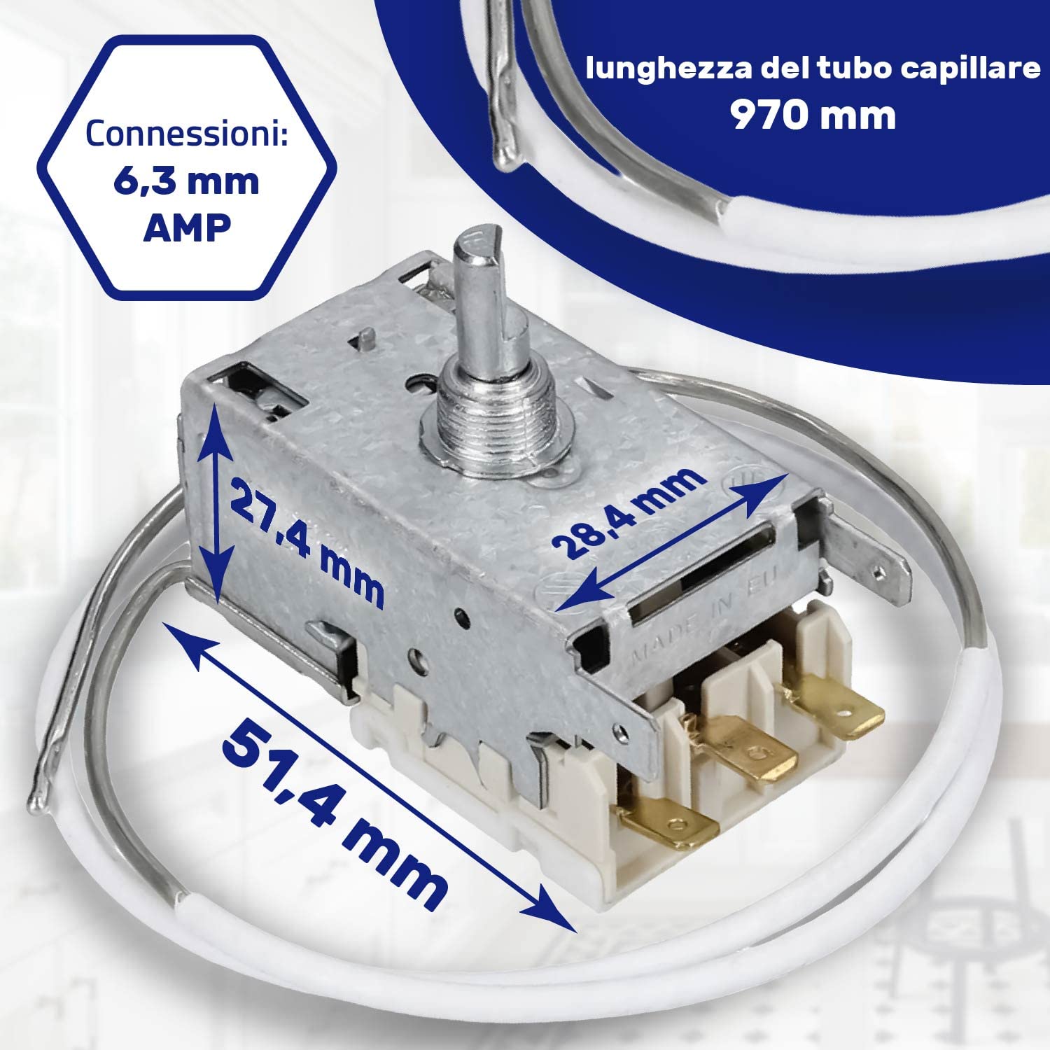 Termostato Frigorifero Universale RANCO K59 L1260 - 3 Contatti Per Frigo Doppia Porta - Foto 6
