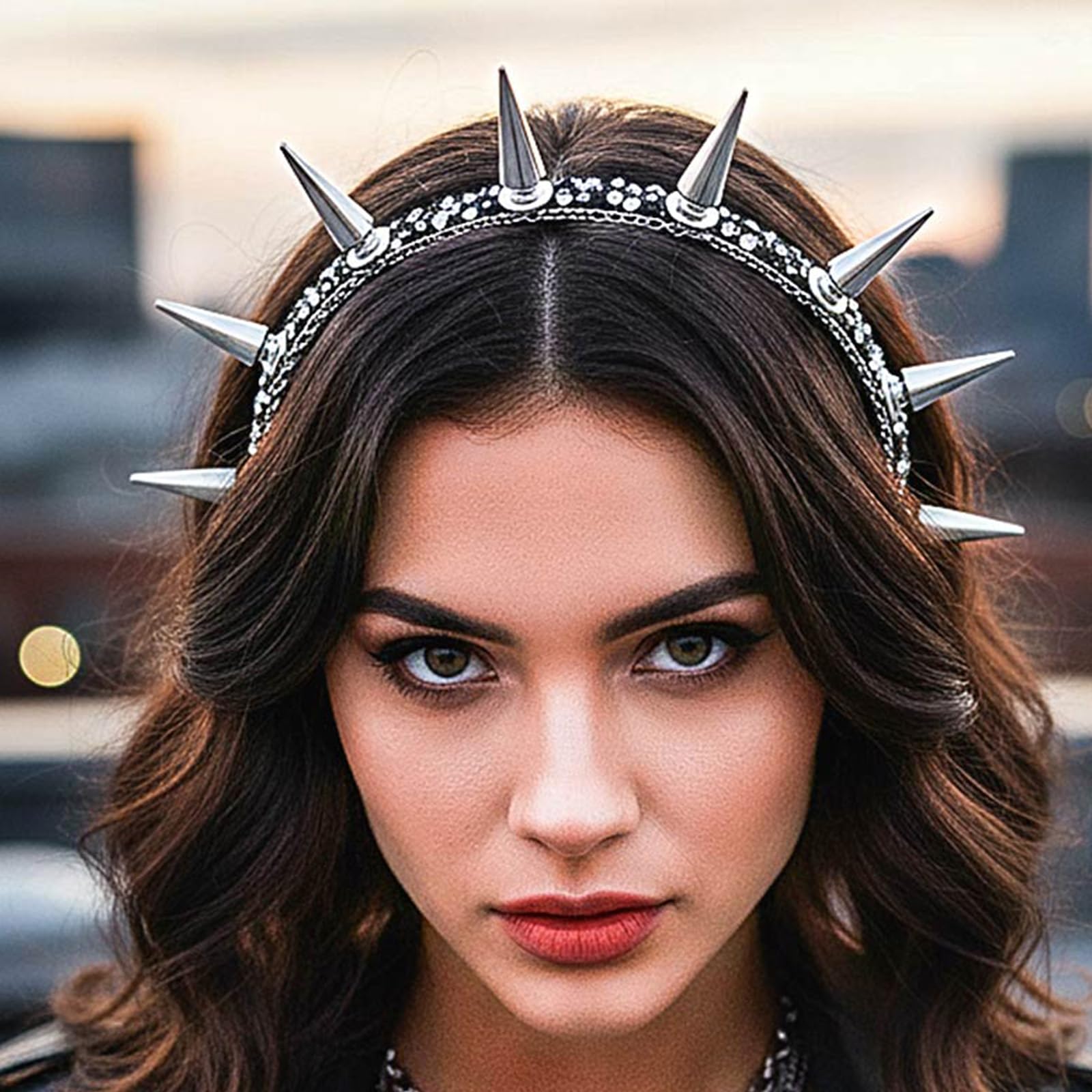 Amazon.com : Maeaccx Women's Spiked Headband, Black Rivet Headwear