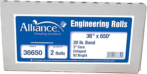 Miniatura 2 de Alliance Papel de formato ancho de 36 pulgadas x 650 pies (20 libras  2 rollos, 36 pulgadas x 650 pies  núcleo de 3 pulgadas)
