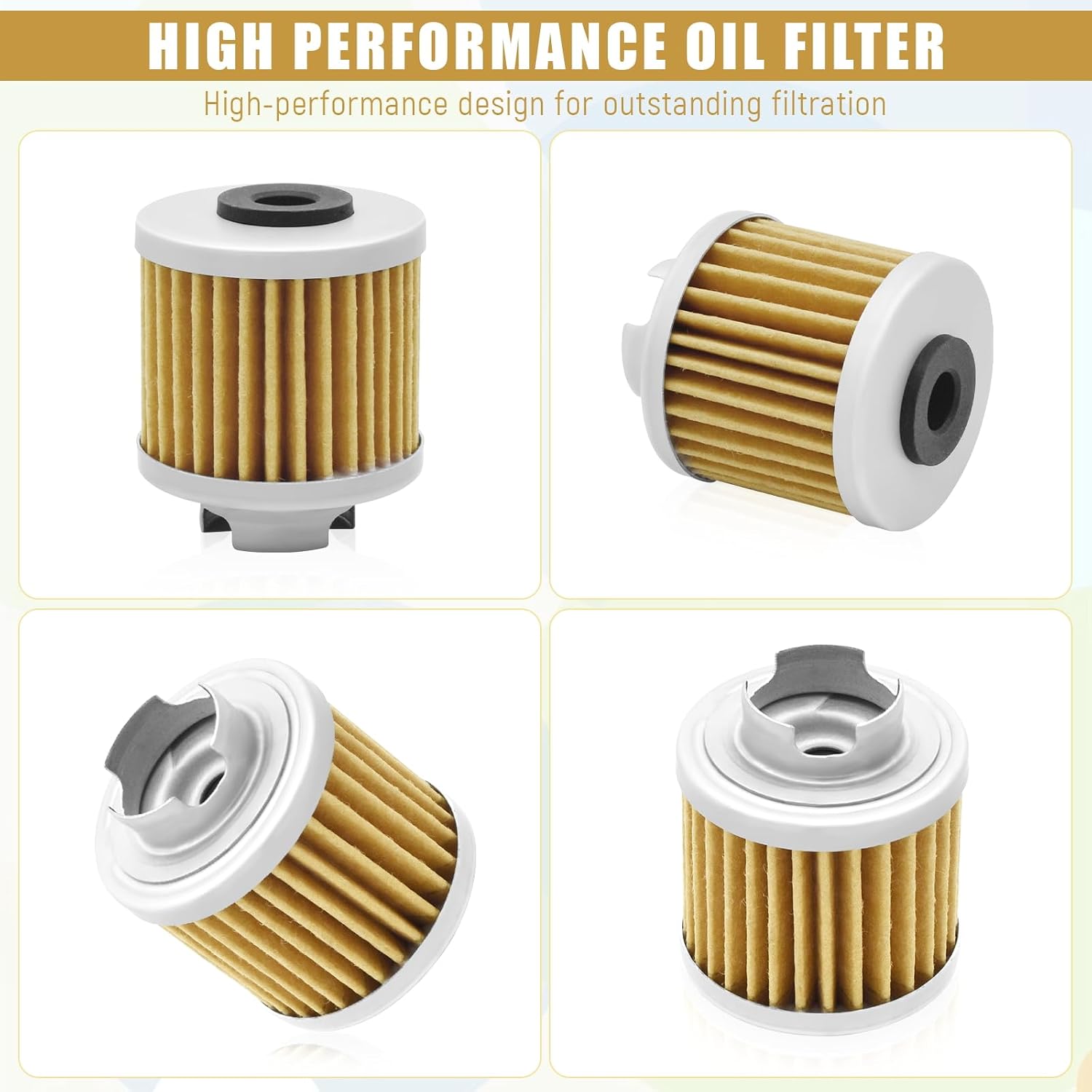Wai Danie 5 Pcs Motorcycle Oil Filters Compatible with ATC125M YX 150cc 160cc Zongshen 155cc ZS155 ZS190 Engine Motorbike Pit Dirt Bike Replace For Honda # 15412-HB6-003