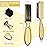 Patelai 2 Pcs Barber Blade Cleaning Brush for Clipper Cleaning Nail Cleaner Styling Brush for Fades Tapers Trimmer Manicure Salon(Gold)