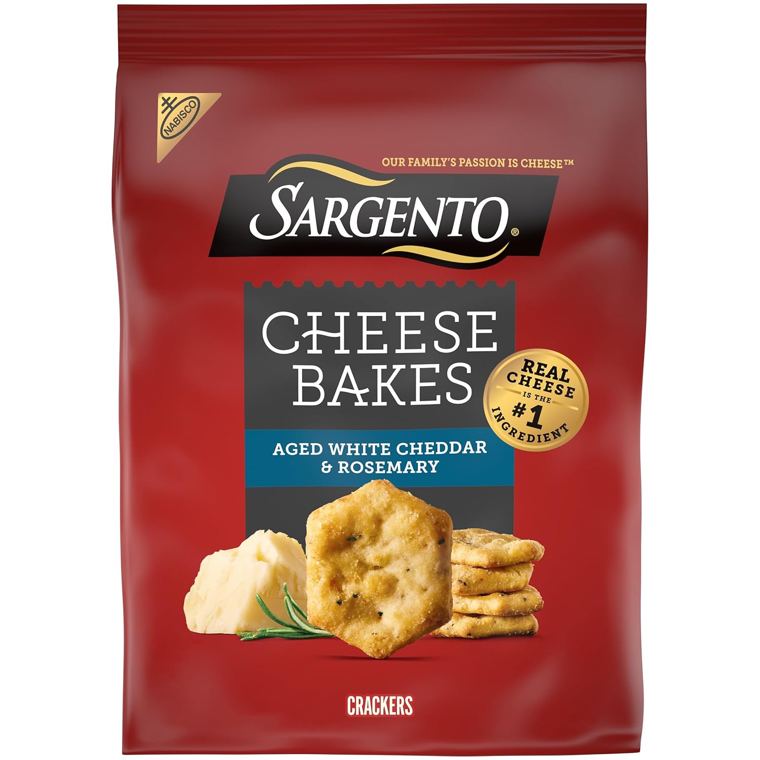 Galletas Sargento Cheese Bakes Queso Cheddar Blanco y Romero 4.5 oz