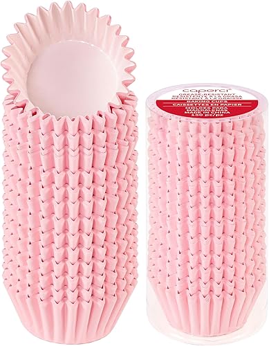 Caperci Forros para cupcakes estándar resistentes a la grasa, 150 unidades, tazas de papel resistentes para hornear muffins, inodoros, no necesita