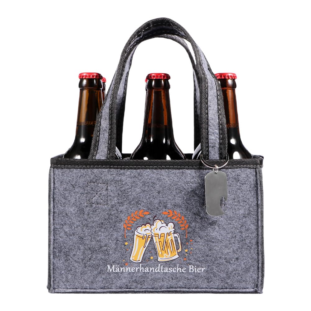 KHstylehoo Bier Geschenke für Männer Geburtstag, Tragetasche Männerhandtasche Bier, Lustige Personalisierte Geschenke Männer