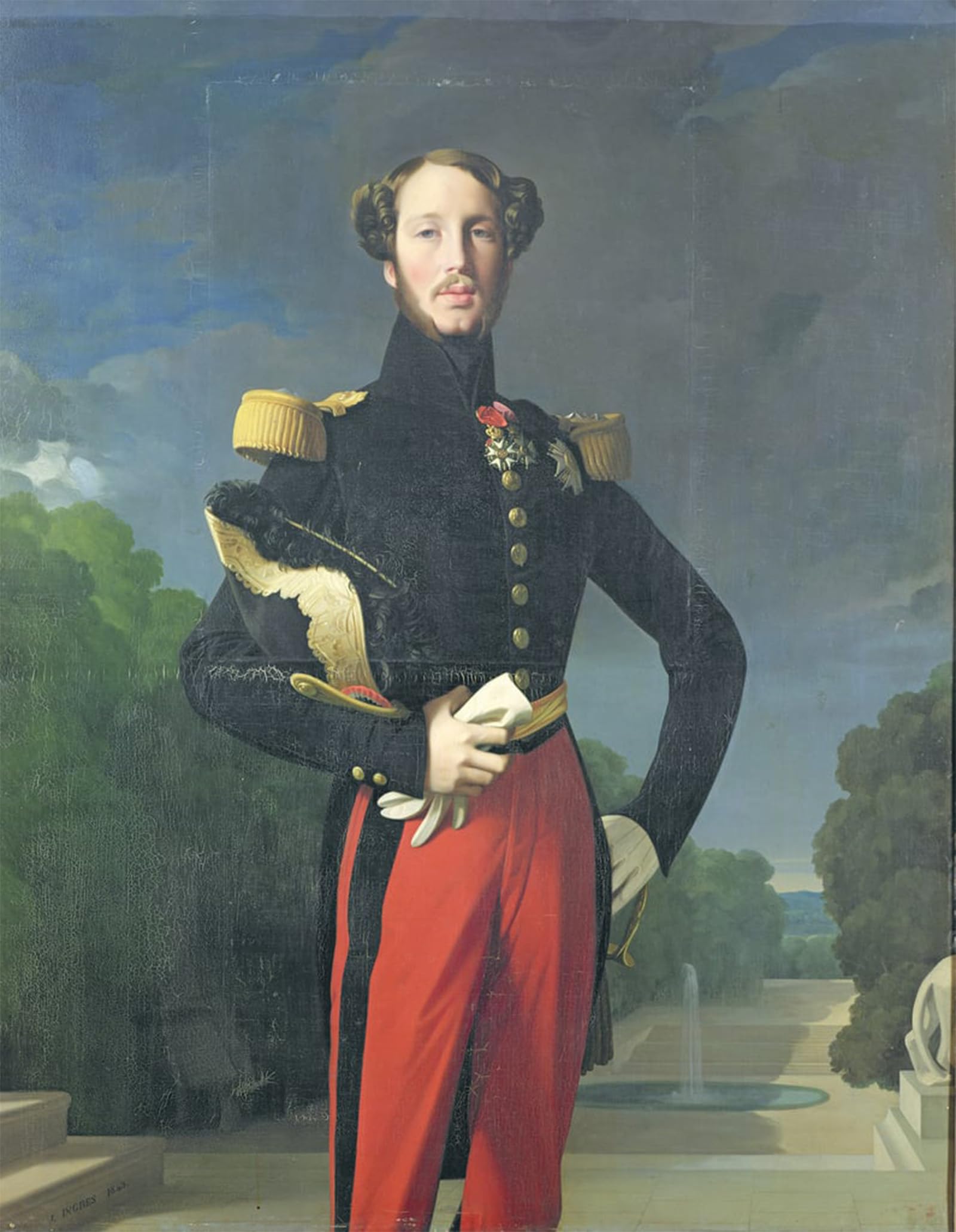 SERENDIPITP Vintage Picture Print on Canvas Wall Art Poster Ferdinand of Orleans in the Park At Saint Cloud by Jean Auguste Ingres Artwork Print Poster for Wall Decor 60x90cm