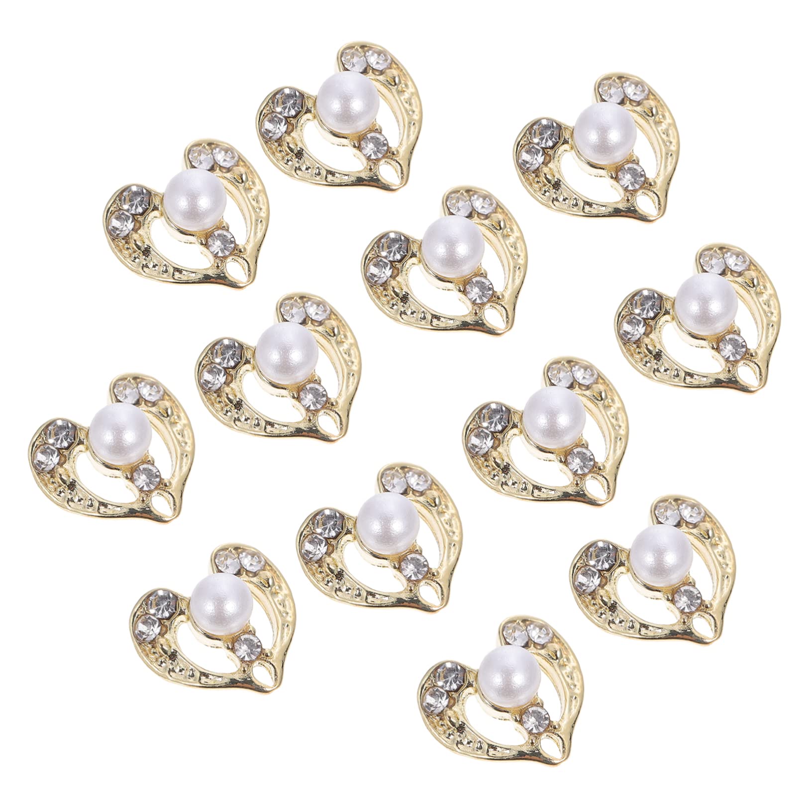 Mikinona DIY Manicure Jewelry Set Pcs Heart Shape Nail Studs Metal Nail Art Decorations Safe Material for Long-Lasting Use