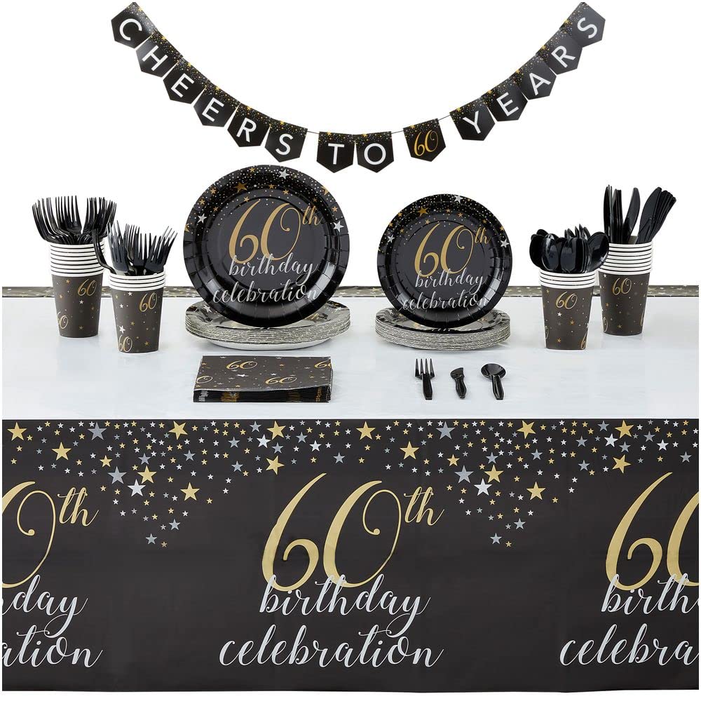 Amazon.com: 170 Pieces 60th Birthday Party Bundle, Includes Plates