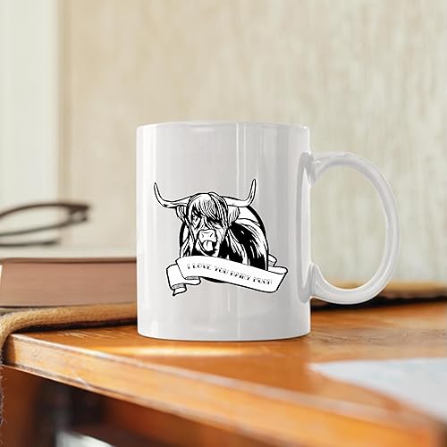 Miniatura 2 de Funny Highland Cow Greeting Gift Perfect for Animal Nature Lovers 11oz 15oz White Coffee Mug