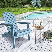 Vista 9 de Adirondack - Silla de madera para exteriores, silla de patio, sillas para hoguera, silla plegable para césped, tumbona con acabado natural