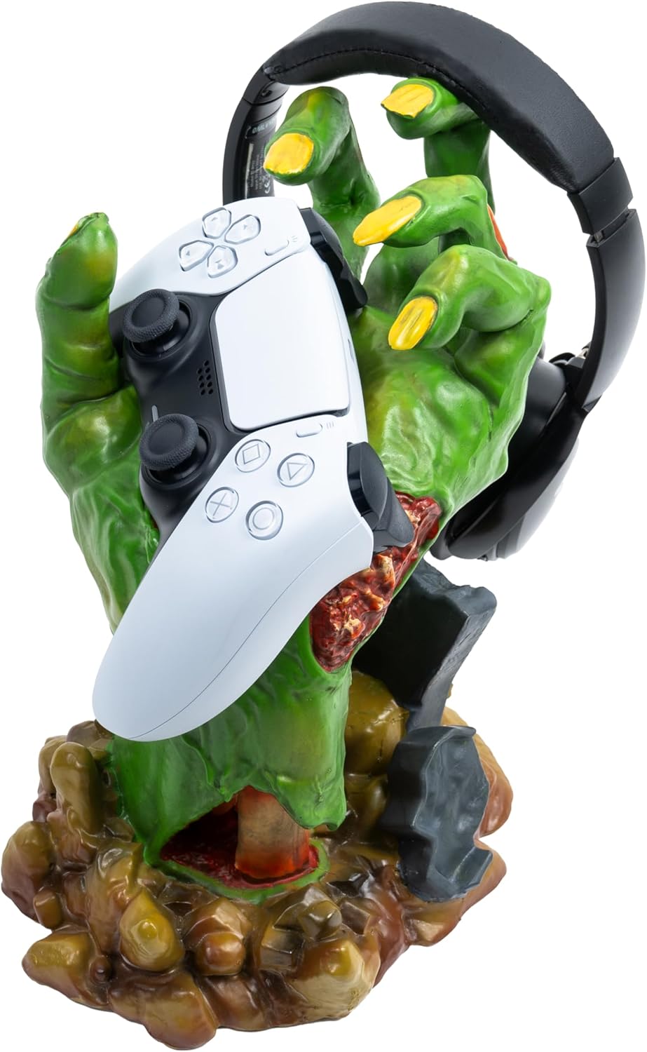 Glistco Zombie Hand Controller & Headset Stand - Controller Holder Figure, Gaming Controller Accessories, Zombie Collectible Home Decor for Desktop, Compatible with PS5 DualSense & Xbox Controllers