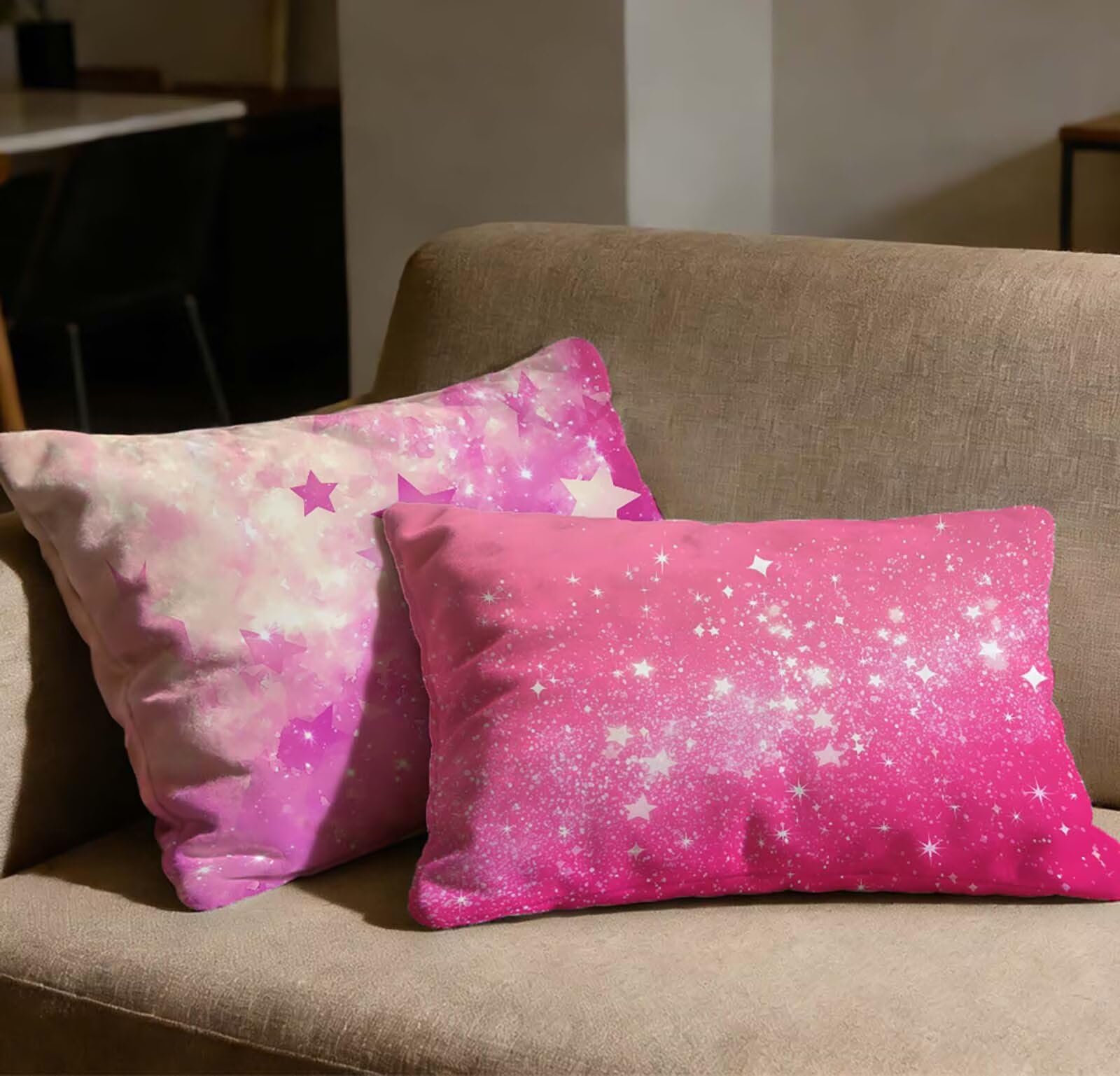 Taie oreiller 70x90 en velours rose pour une décoration douce du salon et de la chambre