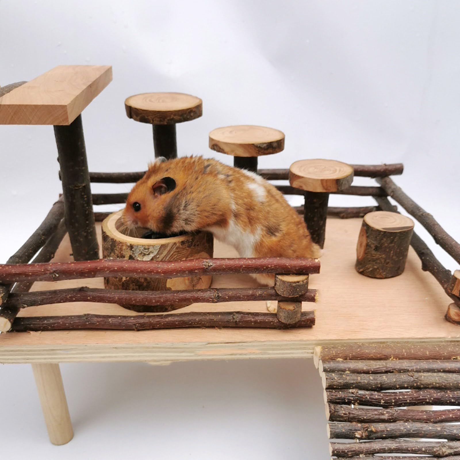 Hamsterkäfig Leiter Spielzeug für kleine Haustiere Holz Plattform Eichhörnchen Käfig Spielzeug Zubehör Kleintiere Kletterspielzeug