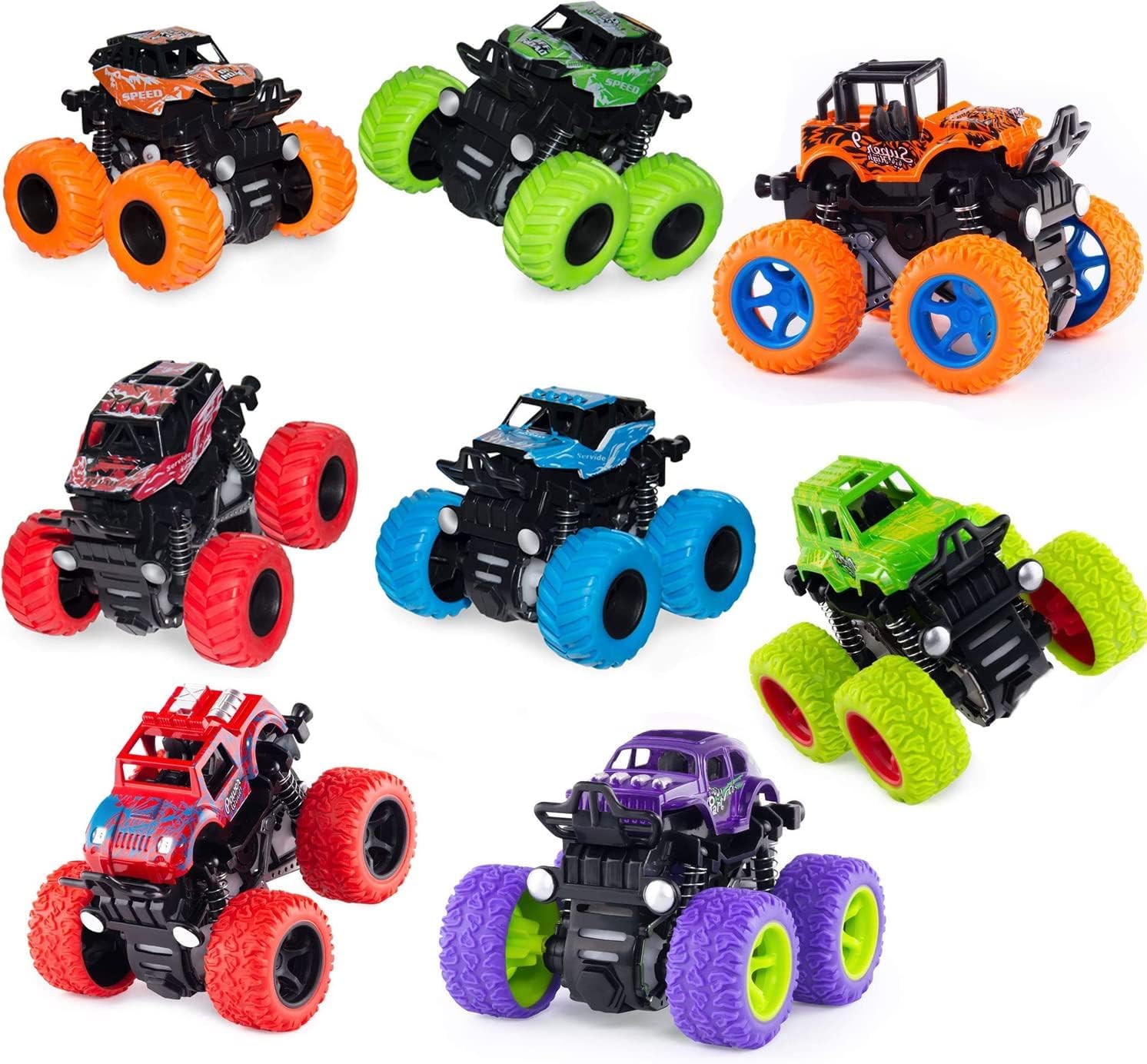 SNAPTRON Monster Truck Toys for Kids (Pack of 8) Friction Powered 4X4 Monster Car Toys for Boys 2-8 Years Old/Push & Go Toys 4wd Monster Car Combo Set for Boys & Girls/Kids Gift! (B0D7MYLYSG) Amazon Price History, Amazon Price Tracker