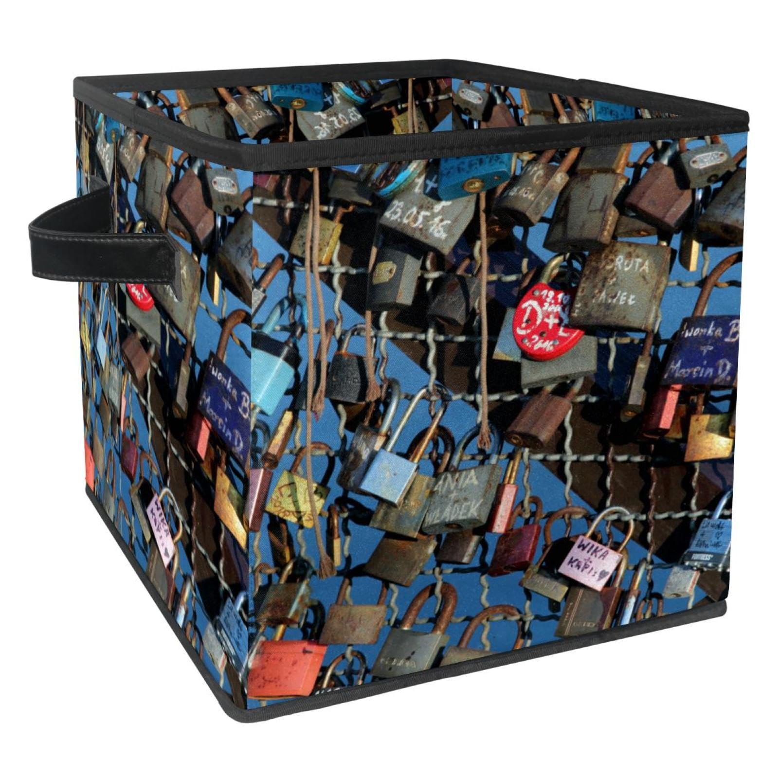 Boîte de rangement pliable cube en tissu avec poignées pour organiser vos placards