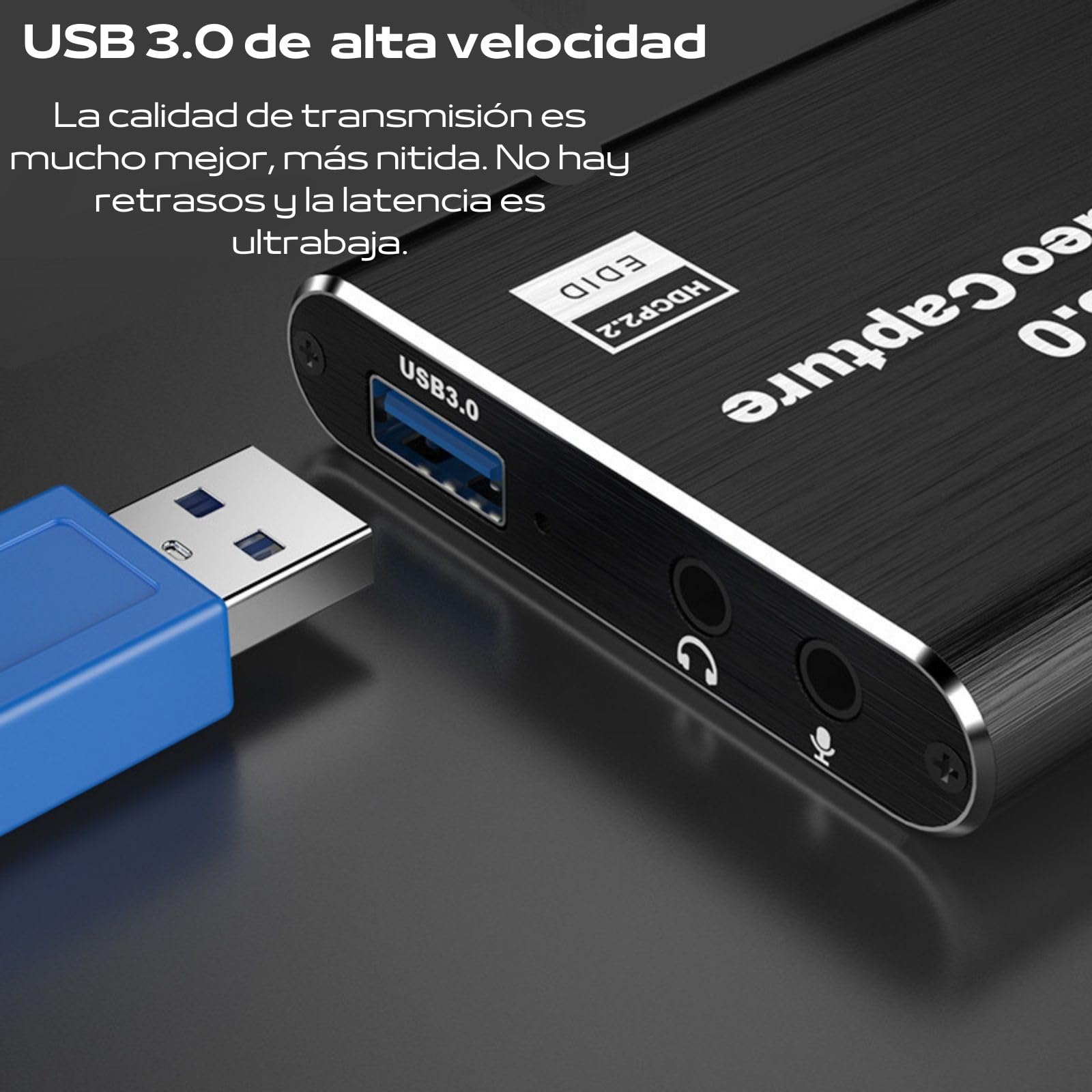 Capturadora Video. HDMI 4K Loop-out 1080P 60FPS/2K 30FPS. USB 3.0 de Alta Velocidad. Capturadora Switch/PS5/cámara/PC/OBS. De hdmi a USB 3.0. ALBURANⓇ