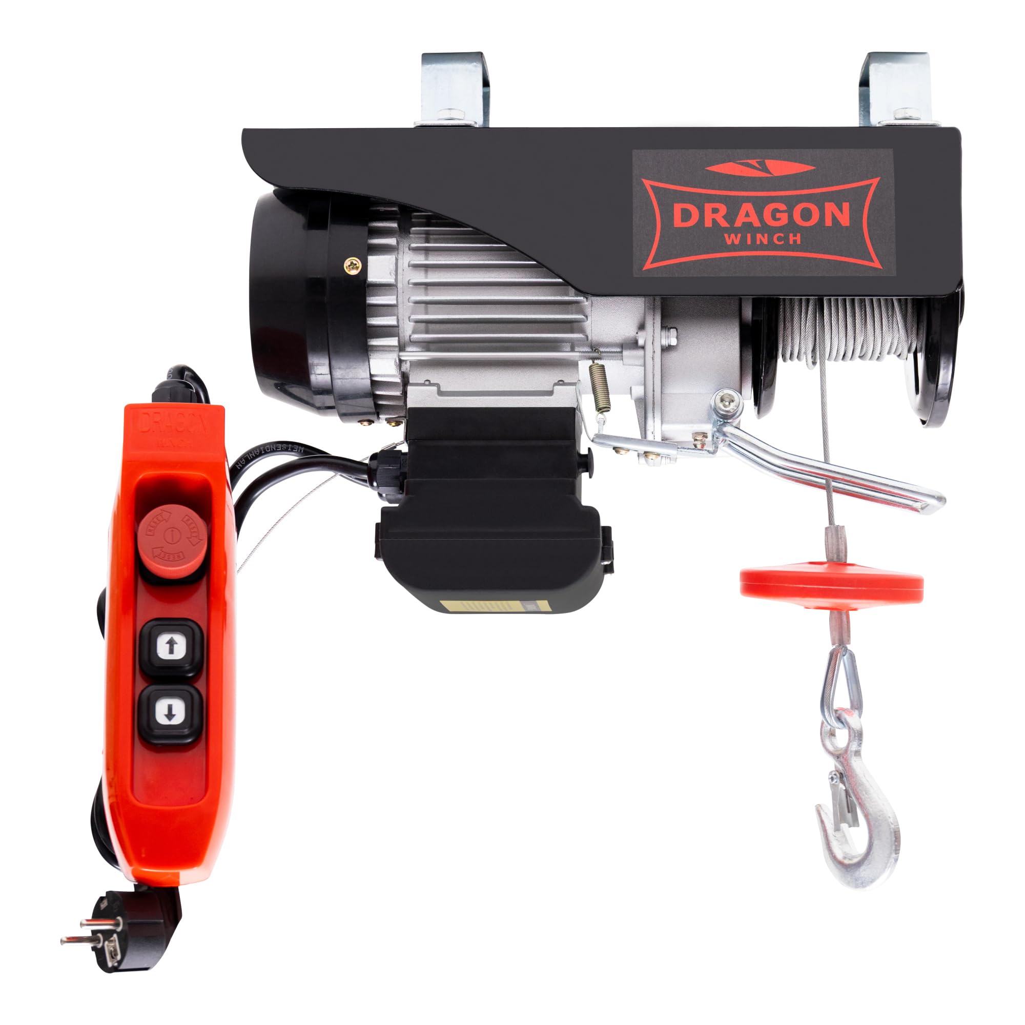 Dragon Winch - Treuil à Câble Électrique 990kg 230V, Treuil-Palan Moteur en Cuivre 1300W avec télécommande à câble, palan électrique d'une capacité de charge de 500kg–990kg hauteur de levage 12m