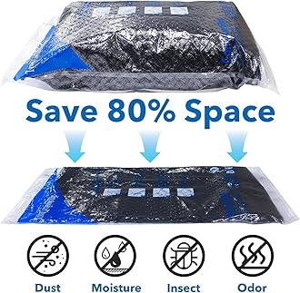 36 Pack Vacuum Storage Bags with Electric Pump, Vacuum Seal Bags for Clothing, Pillows, Blanket, Bedding, Comforters,Includes 6 Jumbo,6 Large,6 Medium,6 Small,6 Travel bags and 6 small Travel bags