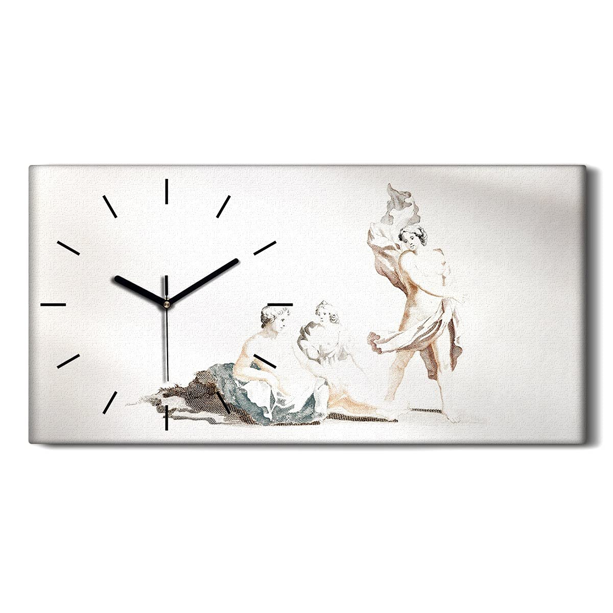 Horloge sur Toile Silencieuse sans Tic-Tac Coloray 60x30cm pour Chambre et Salon