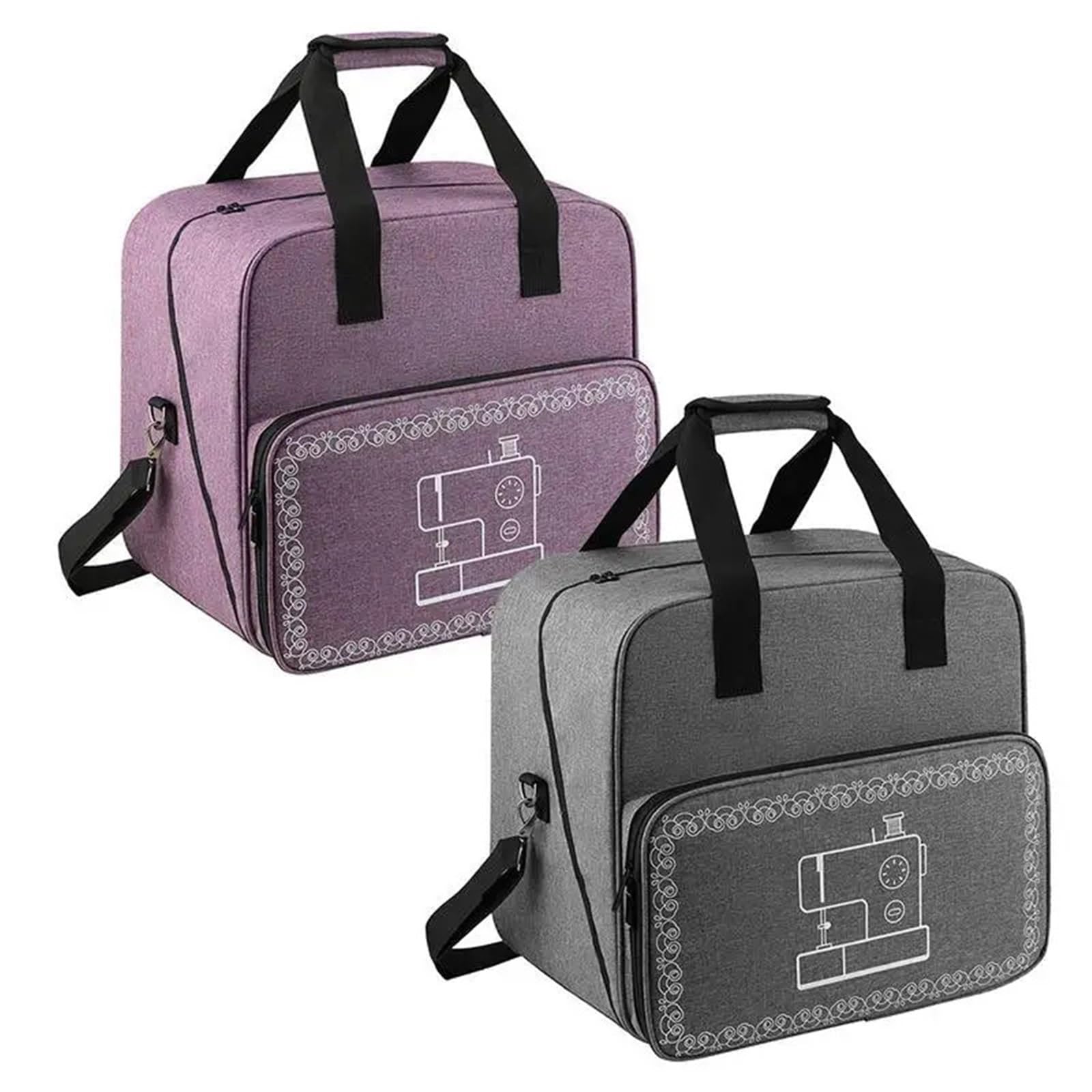 Bolsa para Máquina De Coser Bolsa de Almacenamiento Viaje Universal for el hogar, Bolsa Mano for máquina Coser portátil Gran Capacidad, Funda Transporte con Asas y Cremallera(Gray)