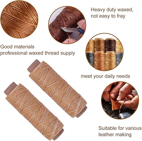 Miniatura 5 de Goiio Kit de 19 piezas para encuadernación, herramientas de iniciación, carpeta de huesos, papel creaser, hilo encerado, punzón, agujas de ojo