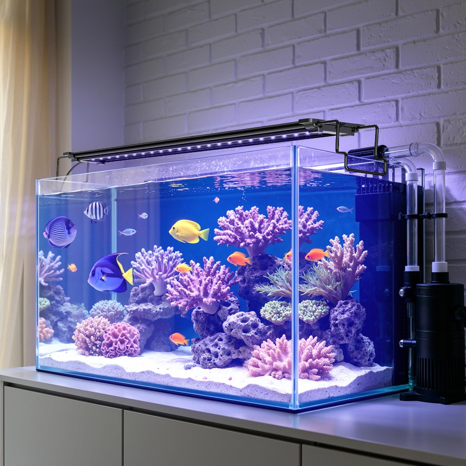 36W LED-Aquarienlicht für 100–120 cm Aquarien | RGB dimmbar Vollspektrum Pflanzenlampe mit Timer & Wasserschutz für Algen und Fische