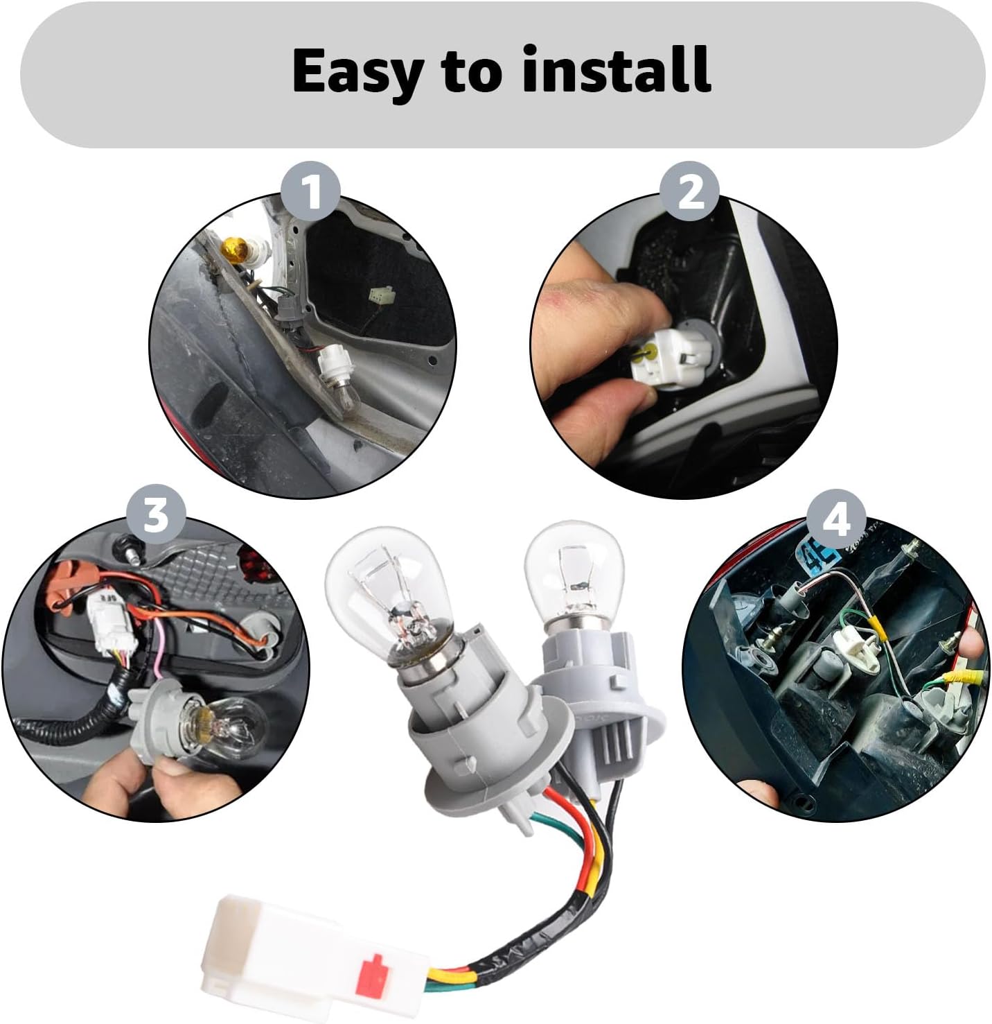 92451-4C500 924514C500 Rear Tail Light Bulb Socket with Wire Harness Compatible with Kia Optima 2014 2015