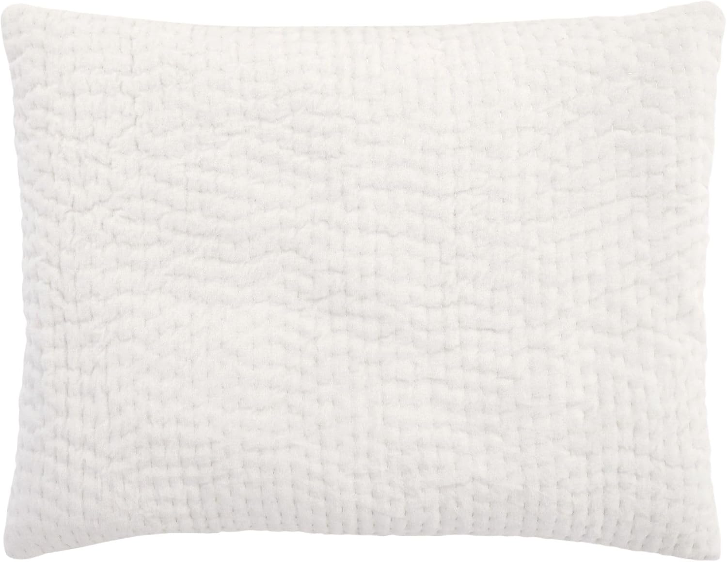 Pine Cone Hill Viola Velvet Dove White Quilted Sham, Standard Size, Ivory Solid Pattern