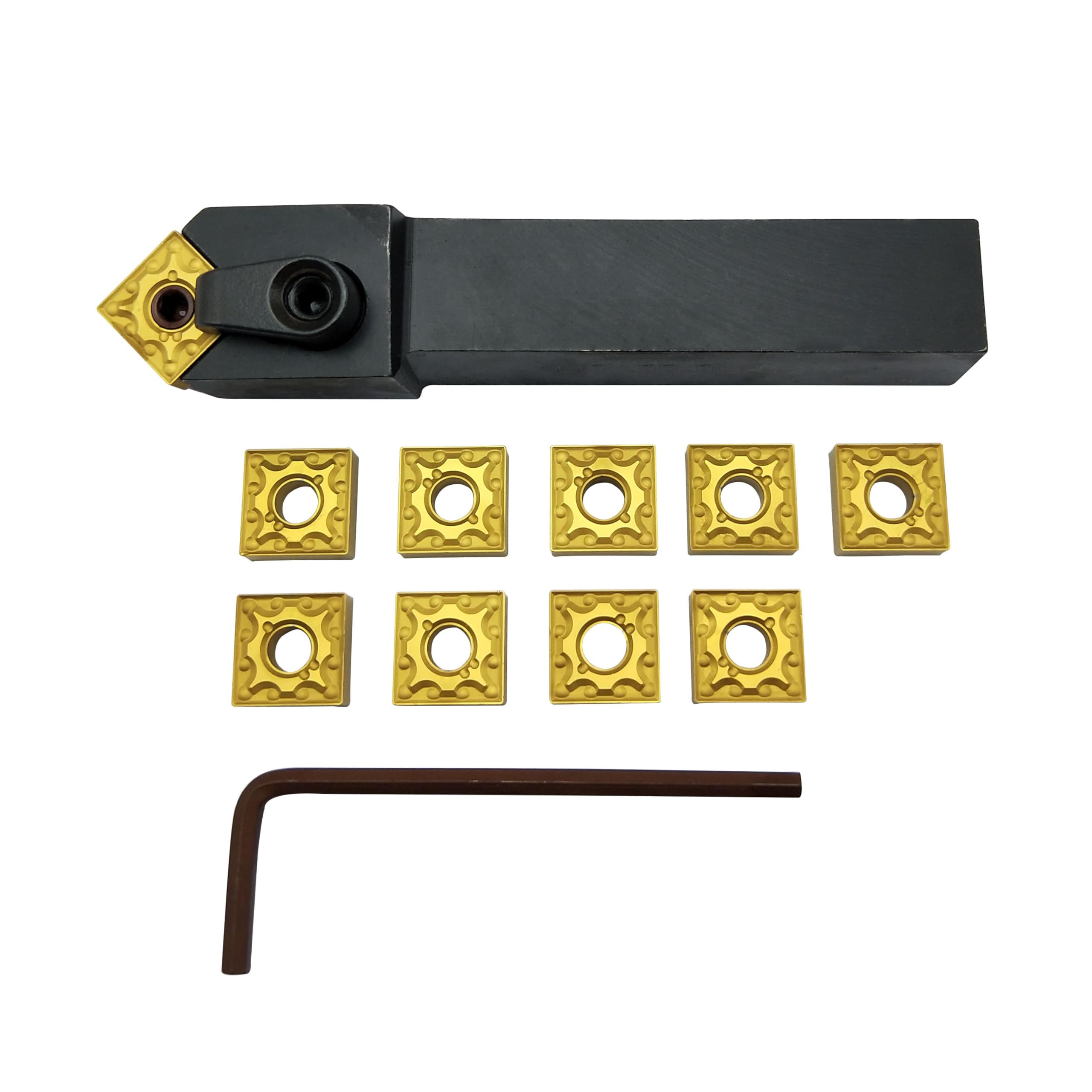 5/8" Outil de tournage MSSNR1616H12 CNC Barre d'alésage de tour Porte-outils de tournage en métal Porte-outil de tournage externe et 10pc SNMG120404-MA/SNMG431-MA insert indexables en carbure