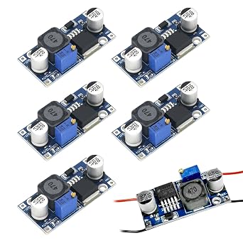 5 Pcs LM2596 Buck Converter Voltage Regulator, Adjustable Step Down Dc Dc Converter, 3.0-40V To 1.5-35V Output,High Efficiency for DIY Electronics,Arduino,Raspberry Pi Projects