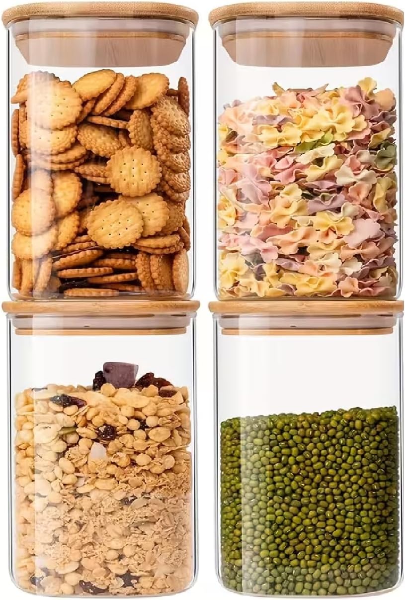 SEDLAV Glass Canister Jars Set with Clamp Airtight Lids and Silicone Seals Food Storage Canister Glass Jars