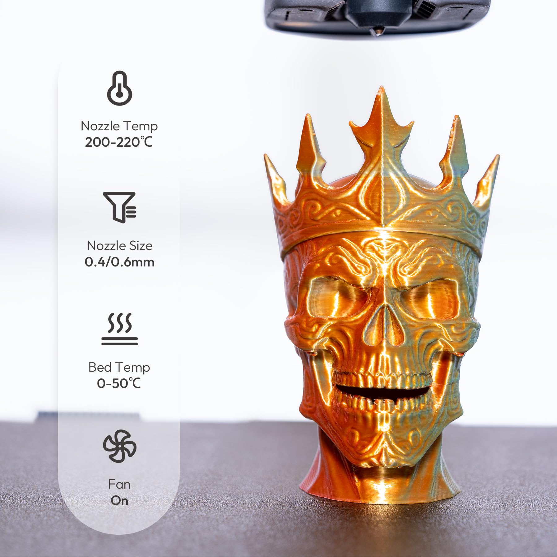 AMOLEN PLA filamento per stampante 3D, Filamento 1.75mm, Filamento ad alta resistenza compatibile con stampanti 3D FDM, Precisione dimensionale +/- 0.02 mm, 200 g x 4 bobine