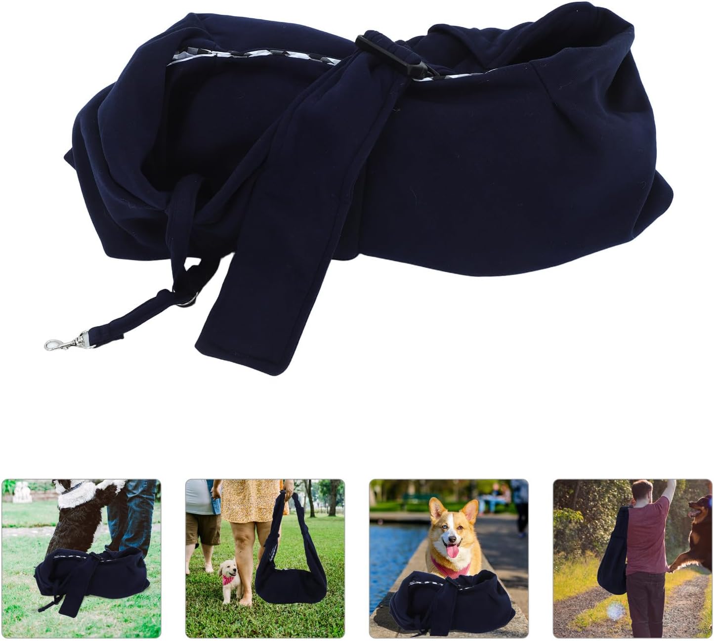 ERINGOGO Pet Sling Carrier for Small Dogs and Cats, Portable Single Shoulder Dog Carry Bag with Large Capacity, Navy Blue Pet Tote for Outdoor Travel
