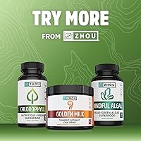 Vista 5 de Zhou Total Greens - Suplementos Super Greens, píldoras vegetarianas diarias, tabletas de superalimentos, suplementos vegetales para adultos