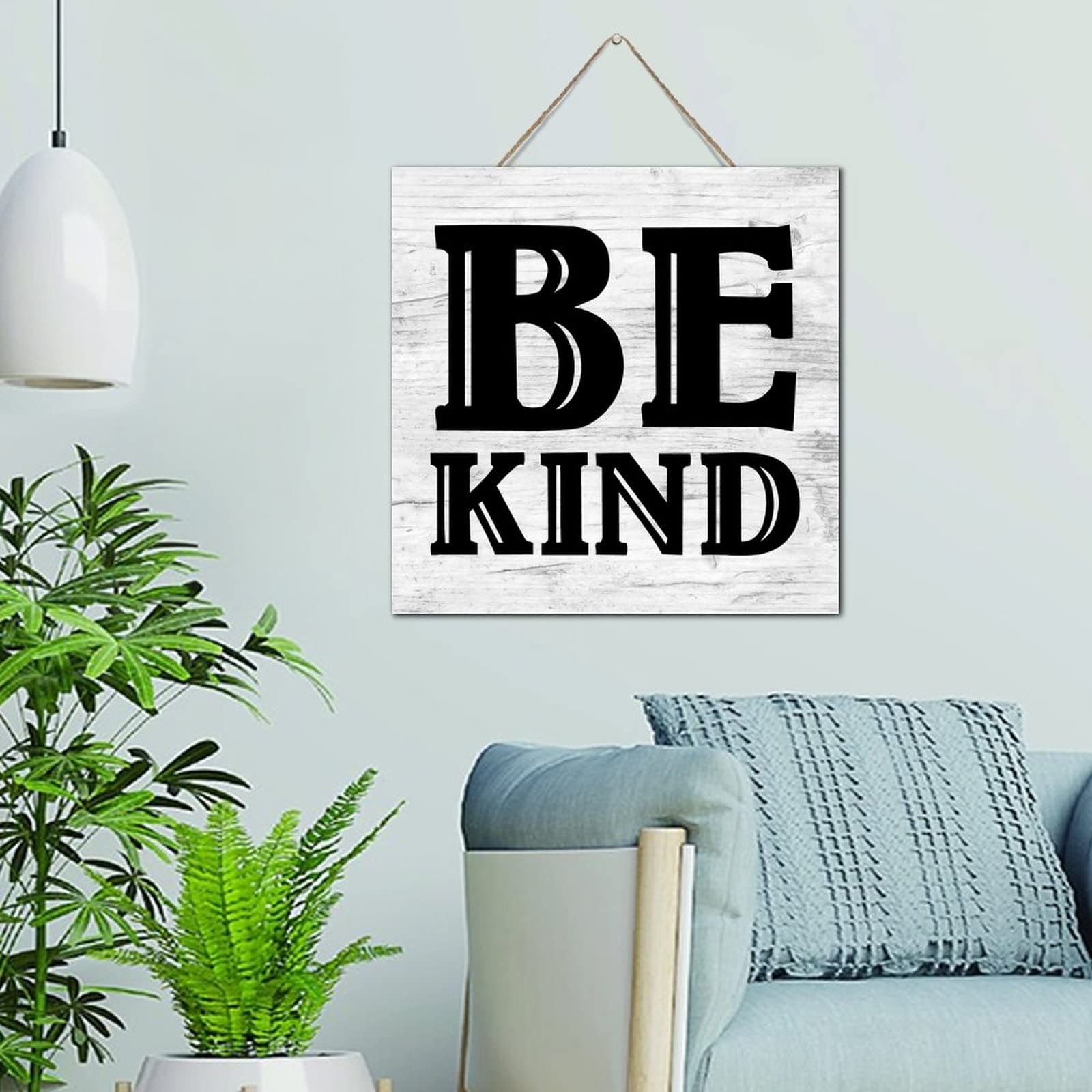 Cuadro de madera Be Kind de estilo vintage para decoración rústica de pared en el hogar