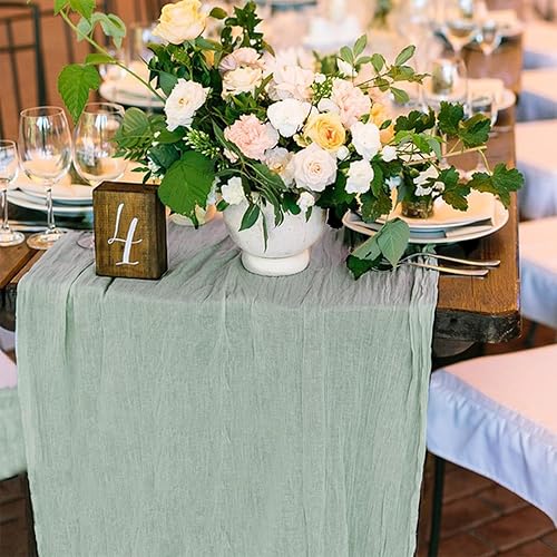 Miniatura 6 de 1 paquete de camino de mesa de gasa de Navidad de 10 pies para decoración de bodas, despedidas de soltera, baby shower, fiesta (35 x 120 pulgadas)