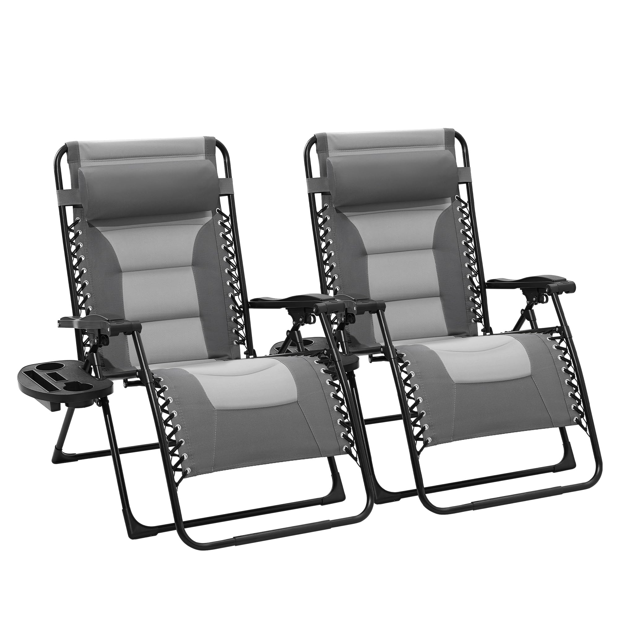 JEAREY Zero Gravity Chairs Set of 2 in Gray and Light Gray