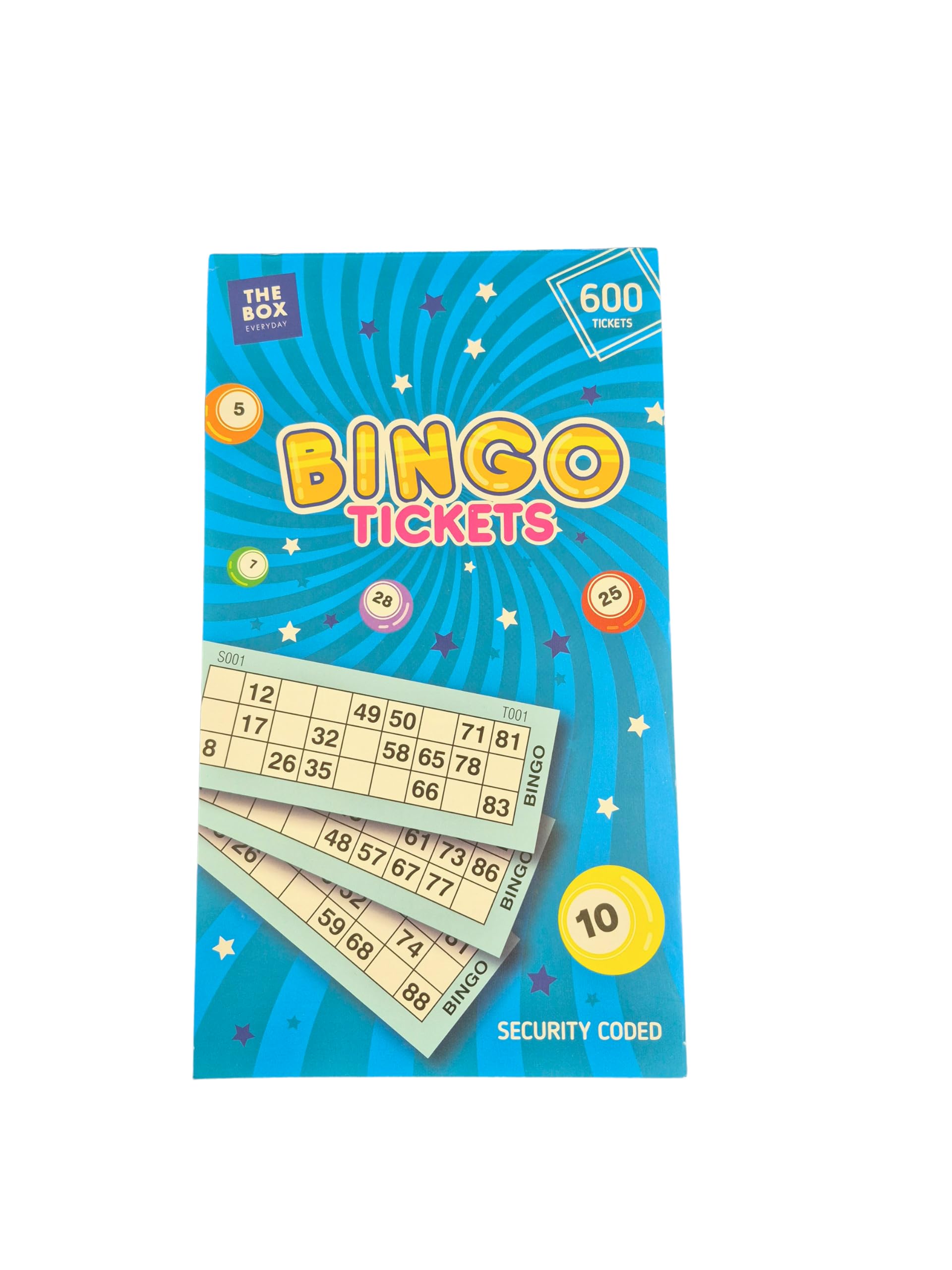 MAR Bingo Tickets Book – 600 Tickets – 100 Sheets of 6-to-View – Perforated & Easy-Tear – High-Visibility Large Print Numbers – For Clubs, Charities & Home Play, Families, Seniors, Kids