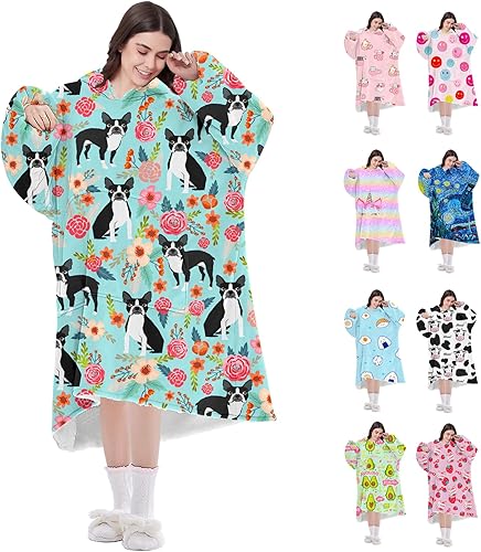 Manta con capucha Sherpa de gran tamaño, sudadera con capucha con bolsillo gigante