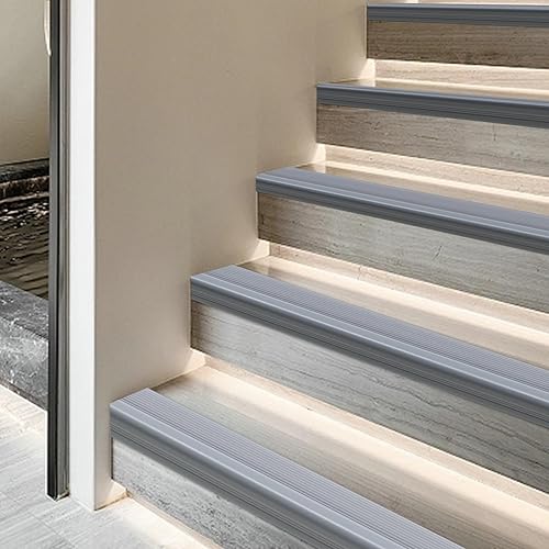 Miniatura 3 de Escalera antideslizante de vinilo para escaleras, autoadhesivo, antideslizante, peldaños de goma flexible, protector de bordes, moldura para usos