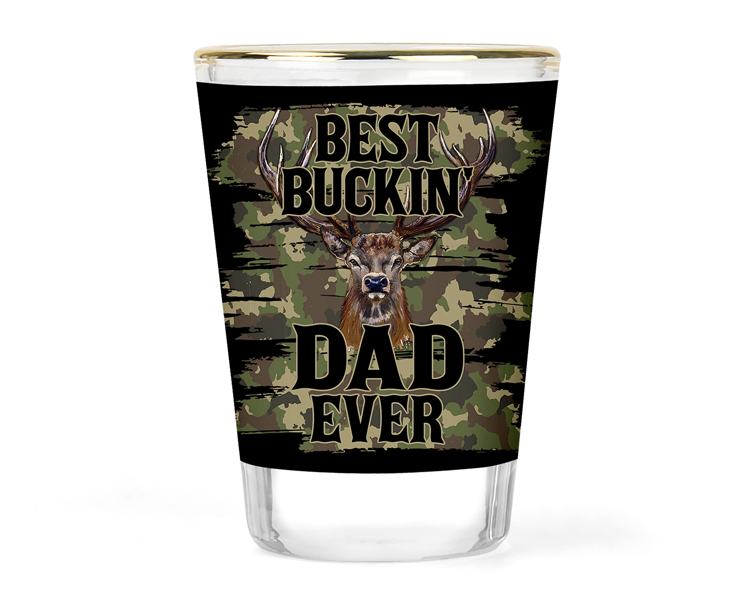 Hunting Fathers Gift | Father's Day Shot Glass | Hunter Dad Shot Glass | Gift for Dad | Step dad Gift | Happy Fathers Day | Father Birthday Gift | Best Buck Dad Barware | Gift ideas for Dad