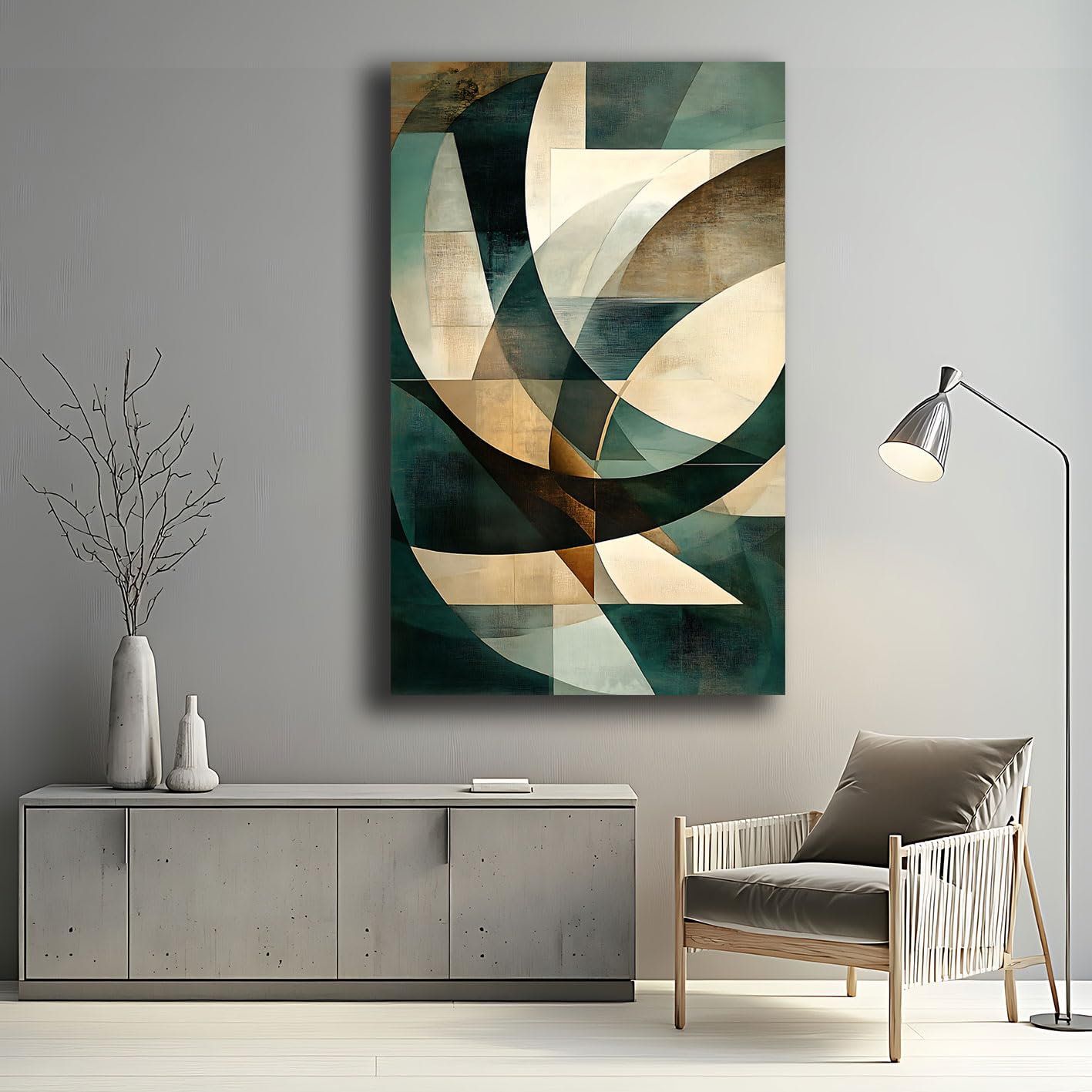 Quadri Moderni Soggiorno Verticale Astratto Industrial Quadro moderno Shabby chic da Parete XXL grande Stampa su tela Canvas Decorazione Murale muro Arredo Camera da letto Cucina (2, 50x100 cm)