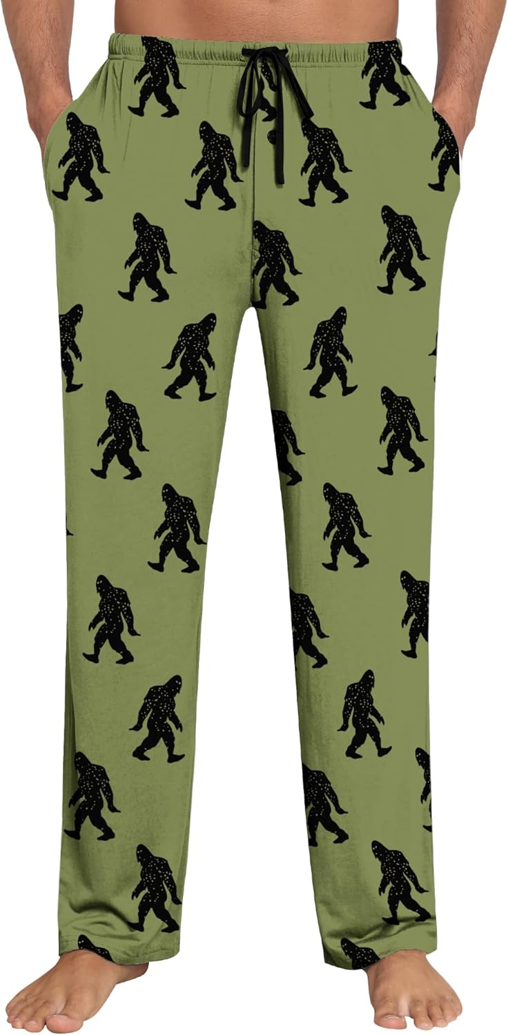 SWOMOG Mens Modal Pajama Pants Soft Lounge Pants Sleep Pj Bottoms with Button Fly & Drawstring & Pockets