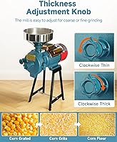 Vista 2 de NAIZEA Molinillo Eléctrico de Grano, 3000W 110V Molinillos de Especias y Trigo Comerciales, Molinos de Harina de Maíz con Embudo, Máquina Molinillo
