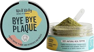 Wolf Belly- Poudre Dentaire Chien & Chat 100% Naturelle (60g) Anti-Tartre & Mauvaise Haleine | Prébiotiques & Algues | Alternative au Dentifrice | Formule Vétérinaire – Fabriqué en Europe