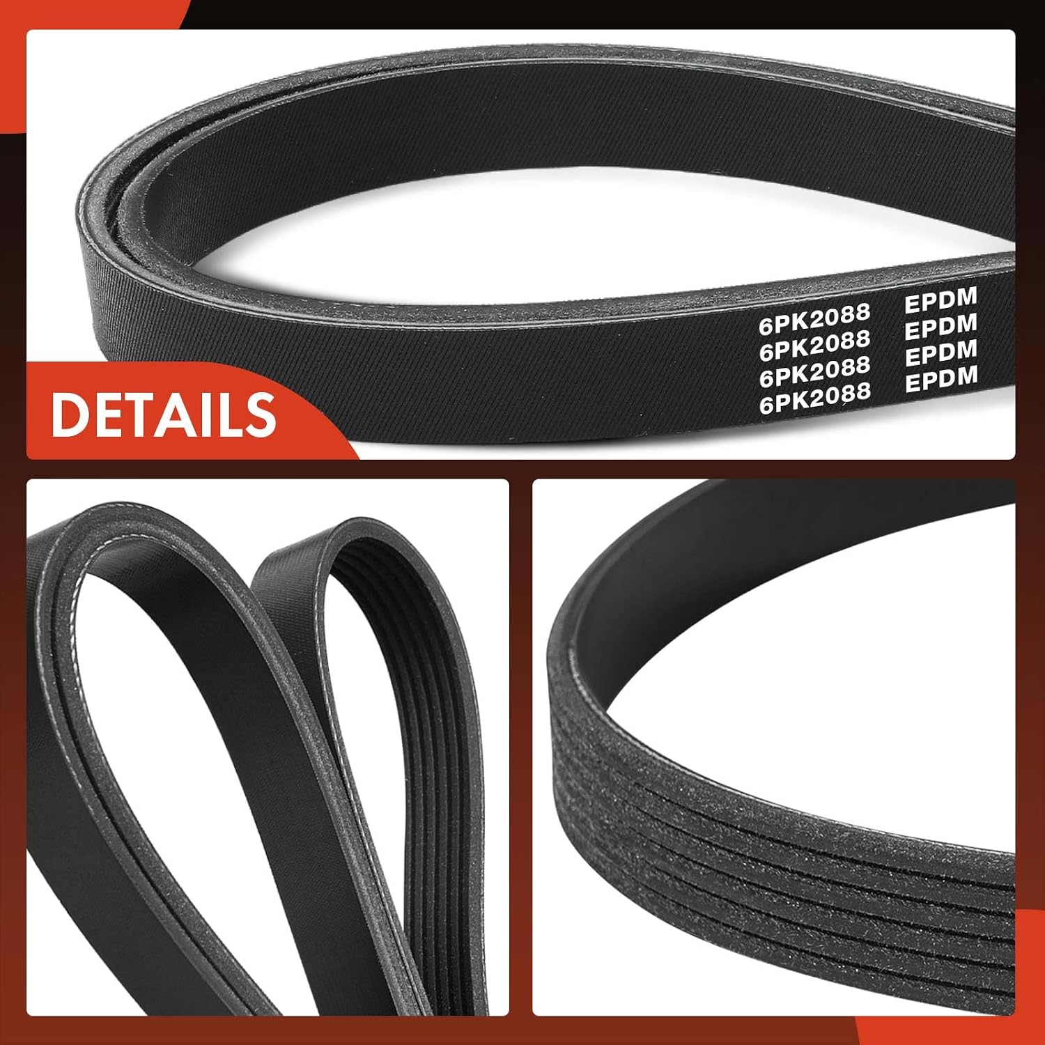 A-Premium 72.95 In Engine Serpentine Belt Compatible with Ford, Jeep, Ram, Nissan, Audi, Infiniti, Chevrolet, Isuzu, Mazda, Oldsmobile, Pontiac, Eagle & Alfa Romeo Cars - F150, Ranger, Cherokee, 1500