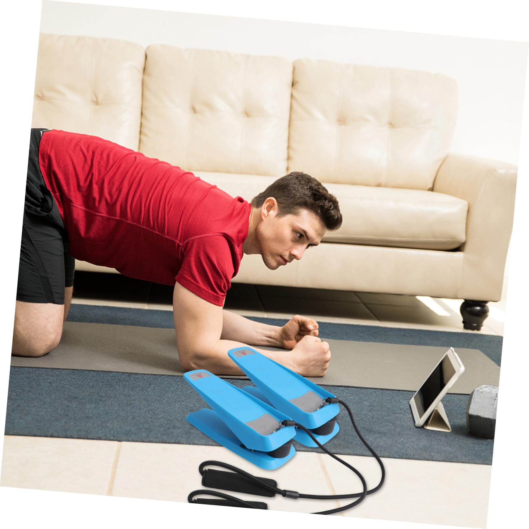 1 Set Tapis Bordo Elastico Manette Aria Scalatore Stepper Carta Da Parati Floreale Esercizio Pedali Elettrodomestici Matrigna Fitness Aerobica Plastica Sotto Il Tavolo