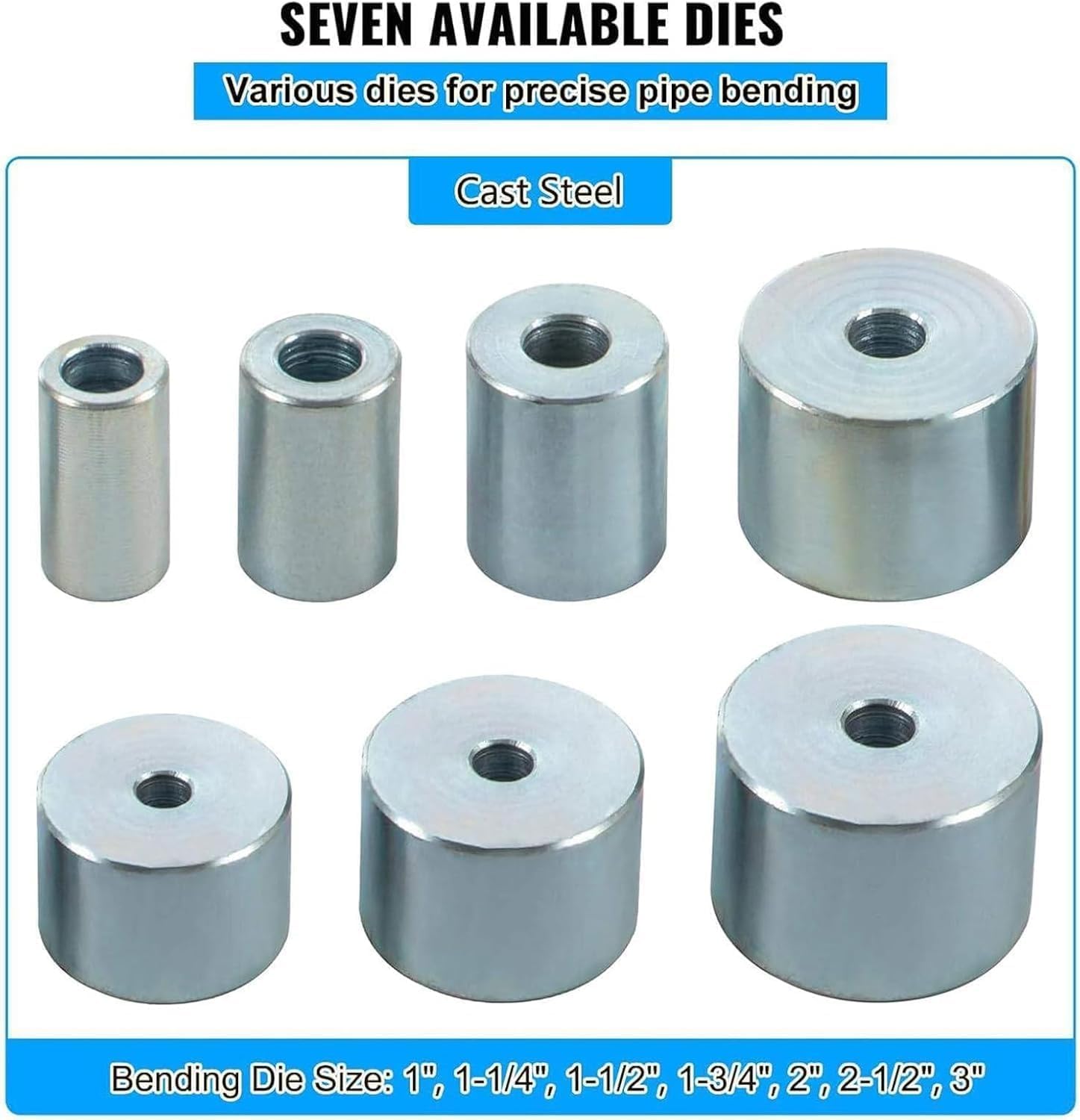 Esta dobladora de Tubos Manual con 7 Matrices para Acero, Aluminio y Cobre, dobladora de Tubos de Alta Resistencia para tuberías de 1" a 3", diseño ergonómico y Compacto para talleres de Rep