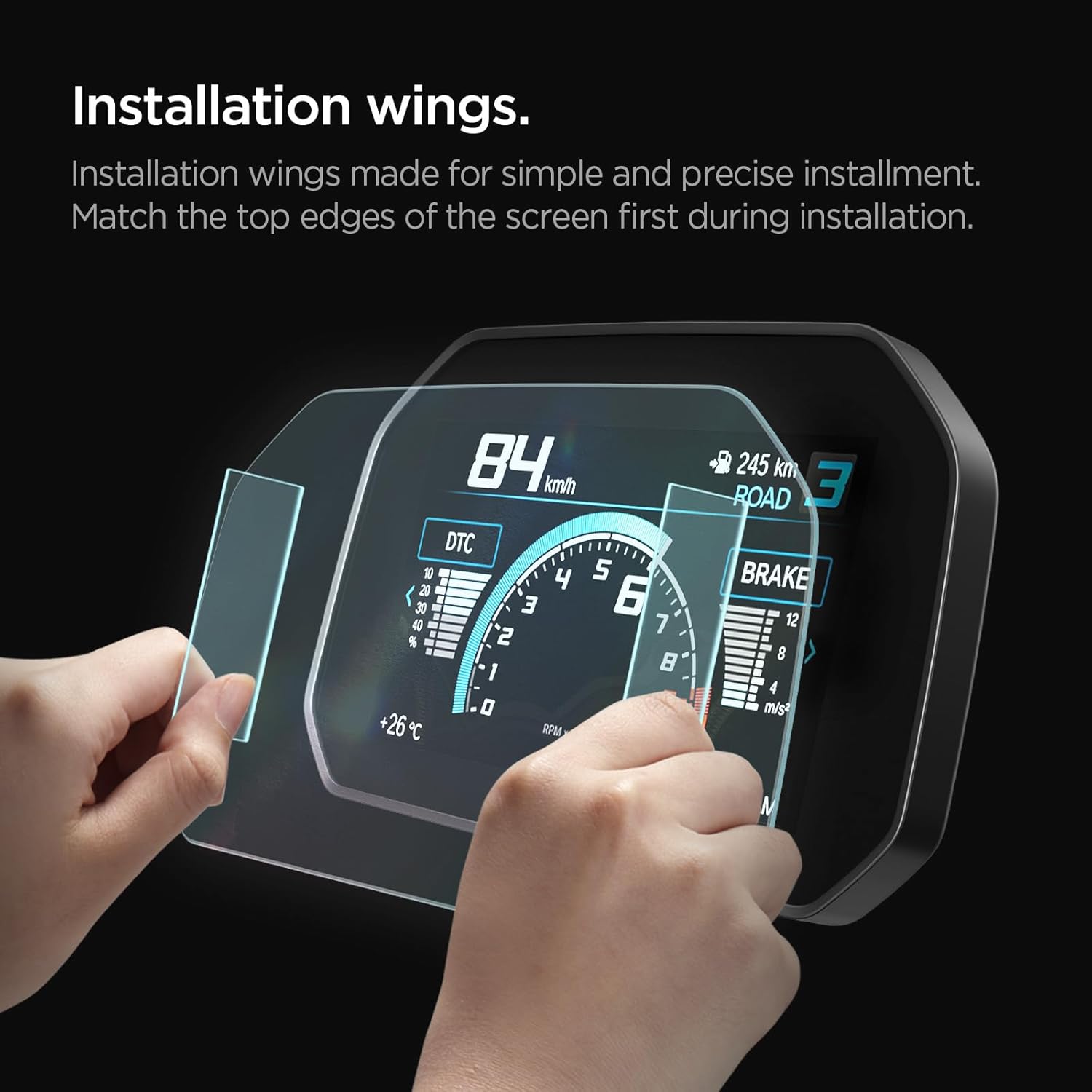 Spigen Tempered Glass Screen Protector [GlasTR Slim] designed for BMW R1250GS (2018-2026) 6.5 inch instrument cluster - Crystal Clear